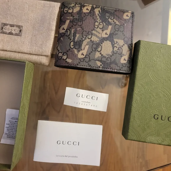 Authentic Palace x Gucci GG- P Supreme Canvas Bi-fold Camouflage Wallet - Picture 4 of 10